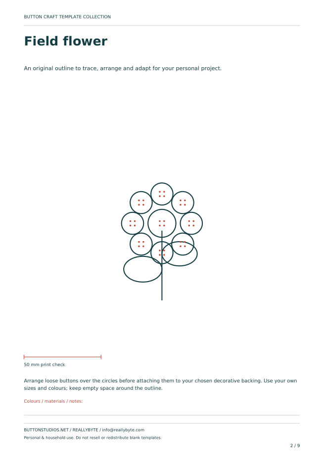 Button Craft Template Collection - Printable A4 & US Letter
