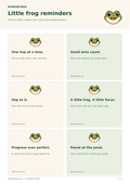 Little Frog Reminders - 18 Printable MyDeskFrog Desk Cards
