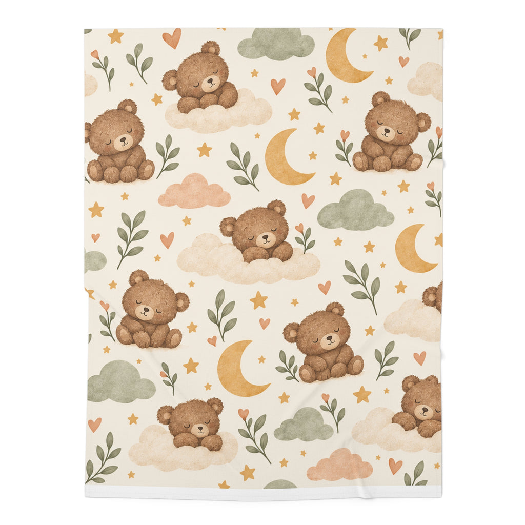 Baby Swaddle Blanket — Neutral Teddy Bears, Moons & Clouds Swaddle for Newborns (Gender Neutral)