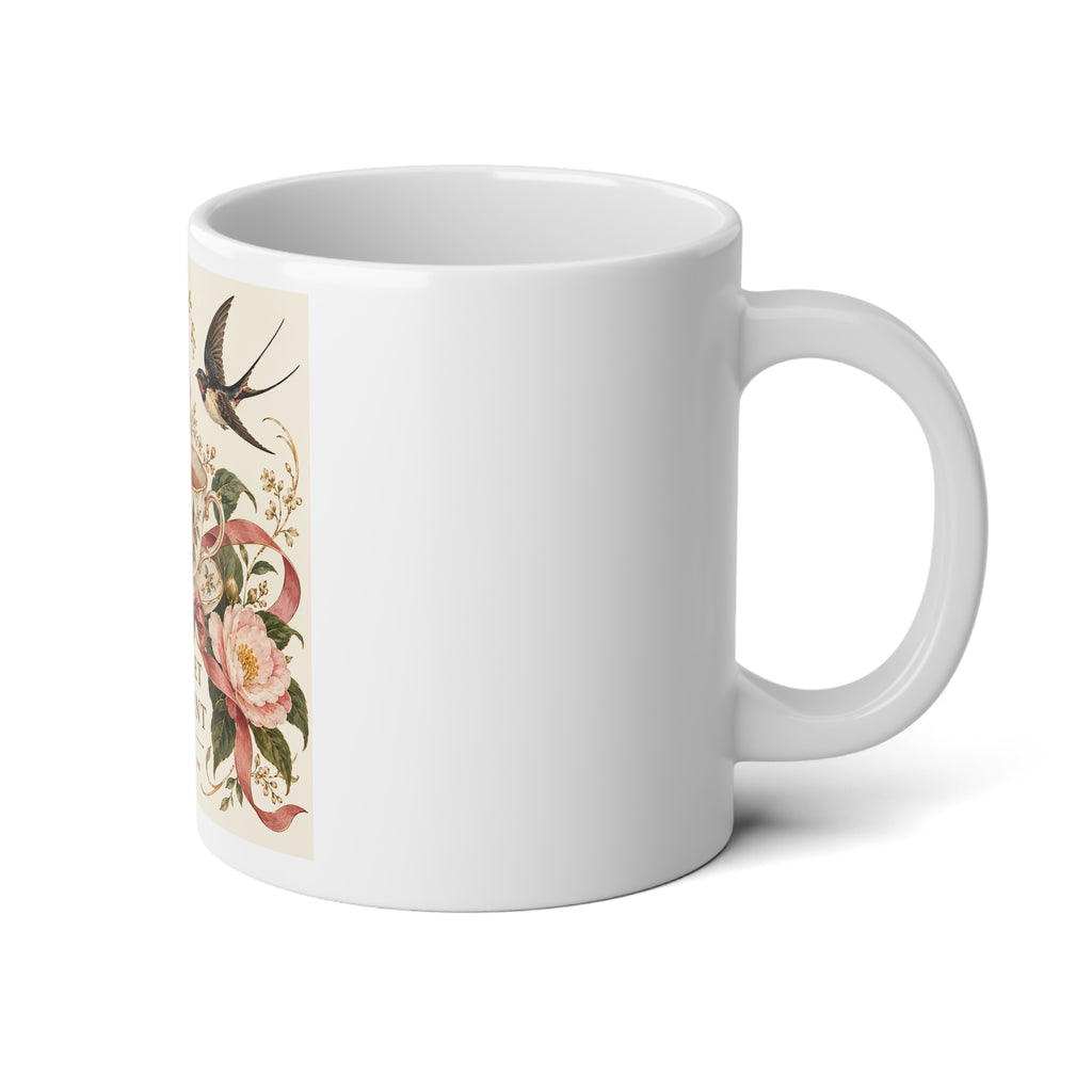 Silk Floral Hummingbird 20oz Jumbo Mug — A Quiet Moment