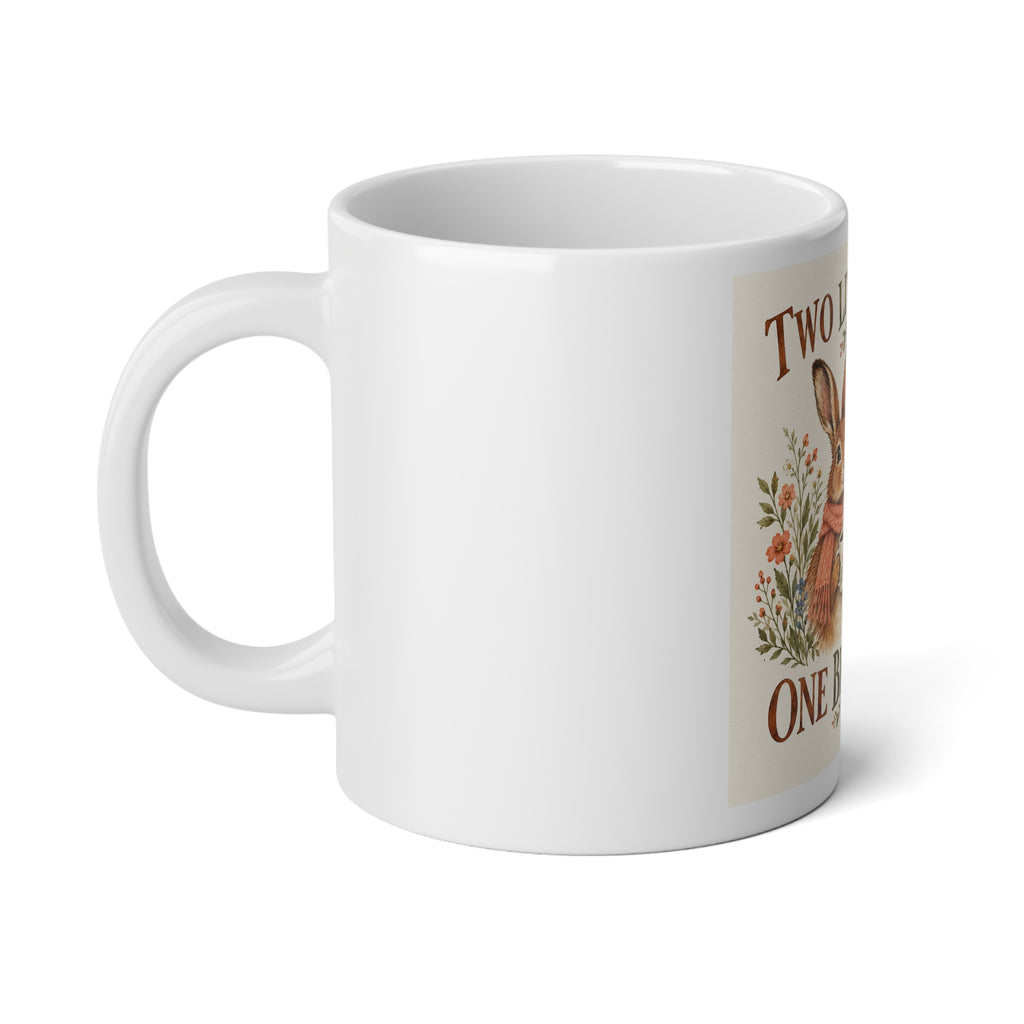 Two Little Lives One Big Coffee Jumbo Mug – 20oz Cute Bunny Couple Coffee Mug