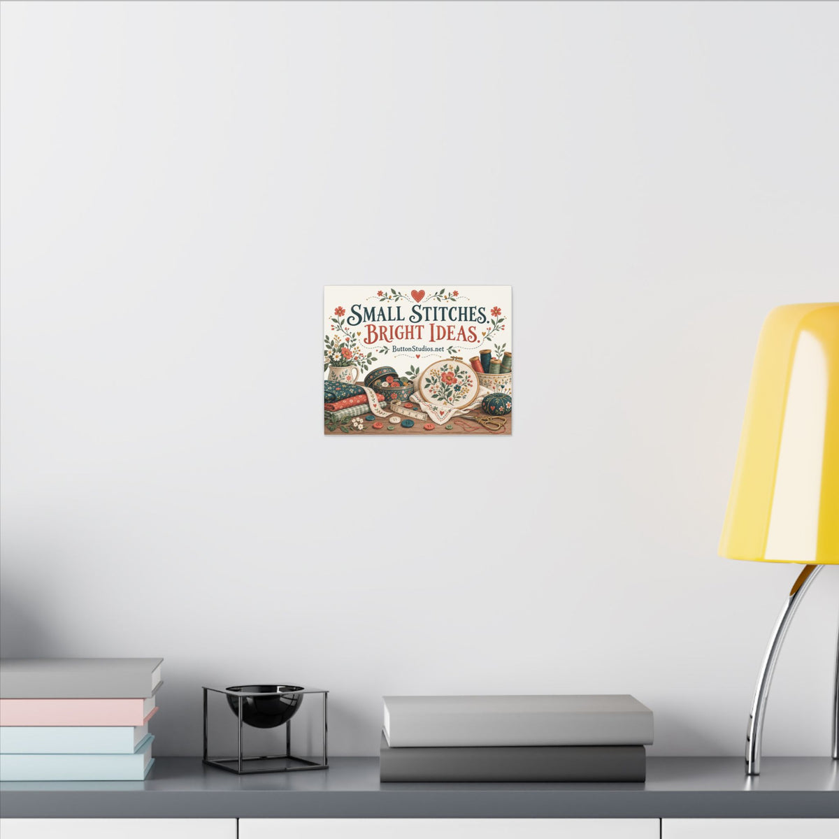Small Stitches Bright Ideas Canvas Wall Art