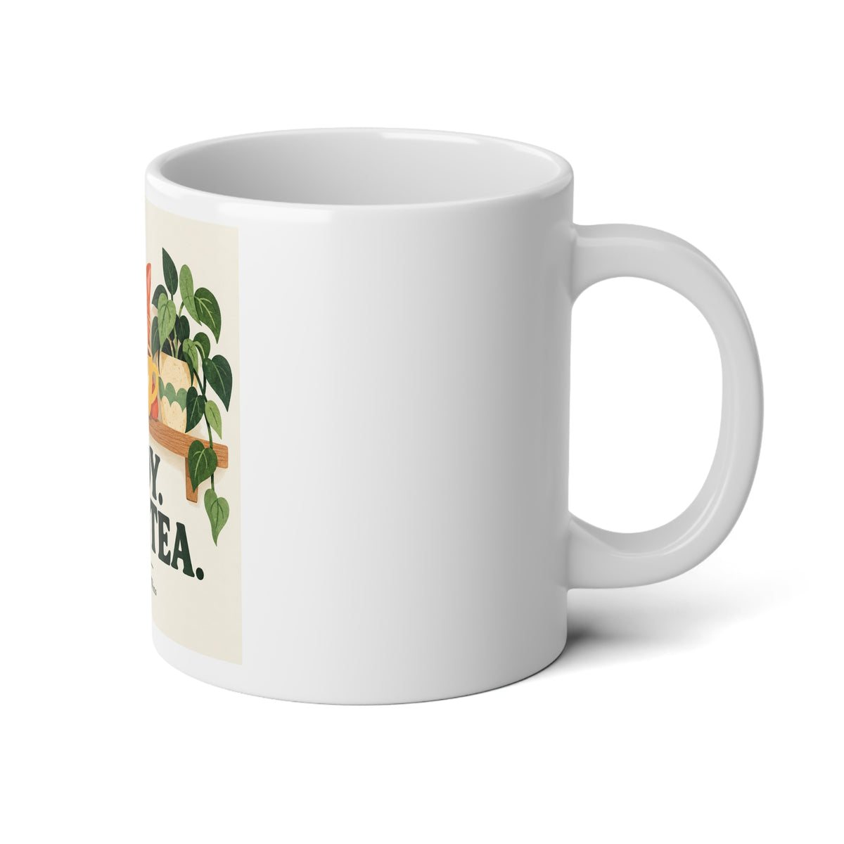 Tidy Then Tea 20oz Jumbo Mug — Cute Cat Illustration & Tea-Lover Gift
