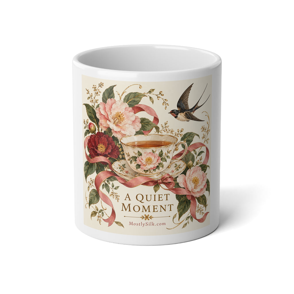 Silk Floral Hummingbird 20oz Jumbo Mug — A Quiet Moment