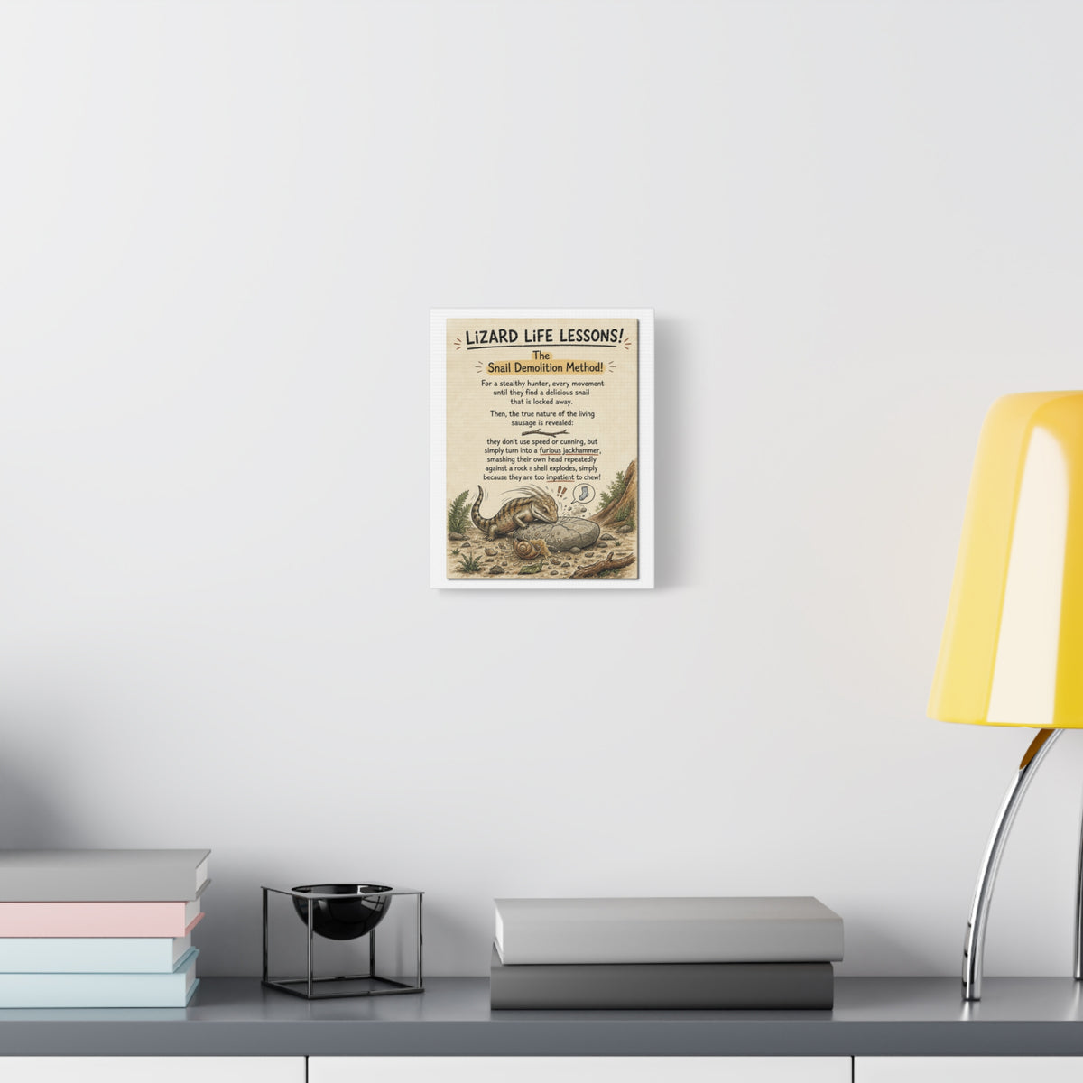 Lizard Life Lessons™ – The Snail Demolition Method on Canvas