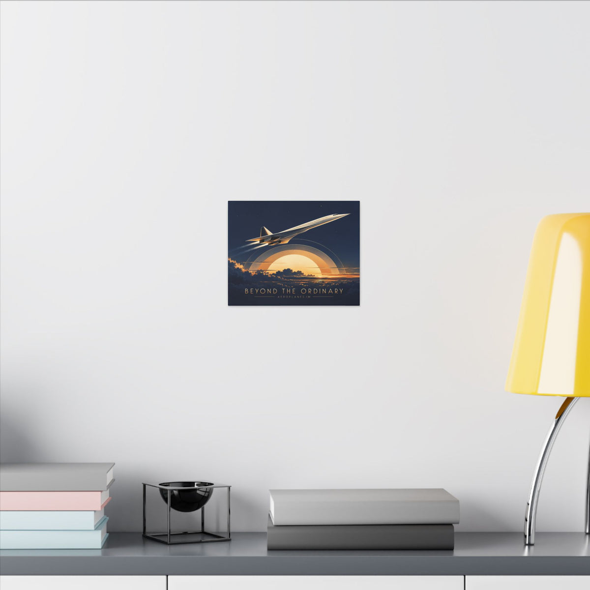 Beyond the Ordinary Supersonic Jet Sunset Canvas Wall Art