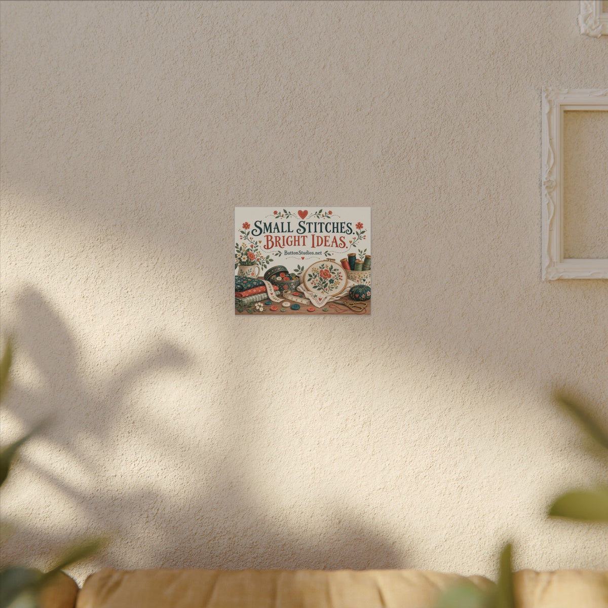 Small Stitches Bright Ideas Canvas Wall Art