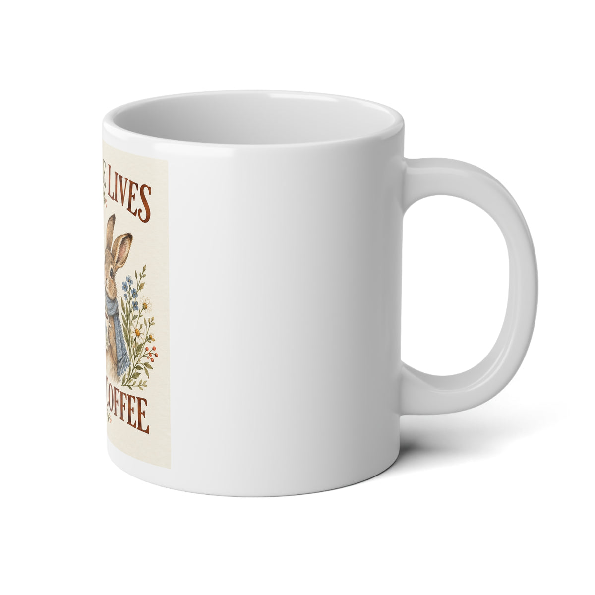 Two Little Lives One Big Coffee Jumbo Mug – 20oz Cute Bunny Couple Coffee Mug