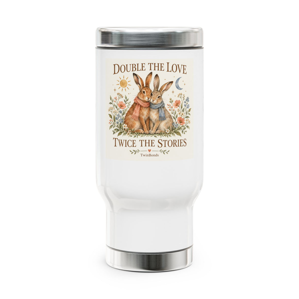 Double the Love Twice the Stories Bunny Travel Mug