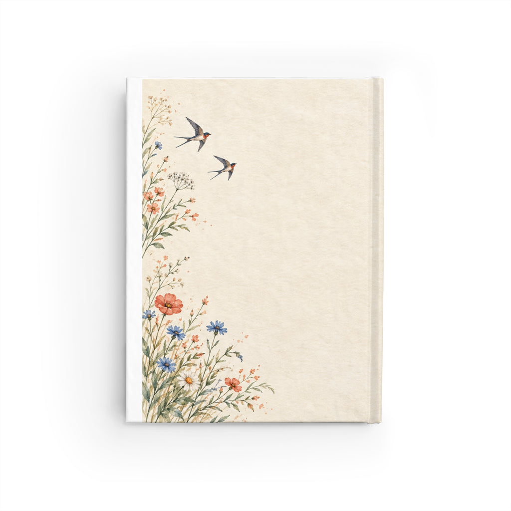 Two Stories One Journey Journal — Illustrated Bunny Floral Hardcover Notebook
