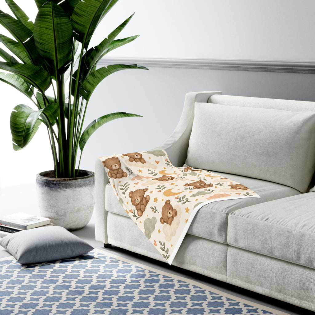 Baby Swaddle Blanket — Neutral Teddy Bears, Moons & Clouds Swaddle for Newborns (Gender Neutral)