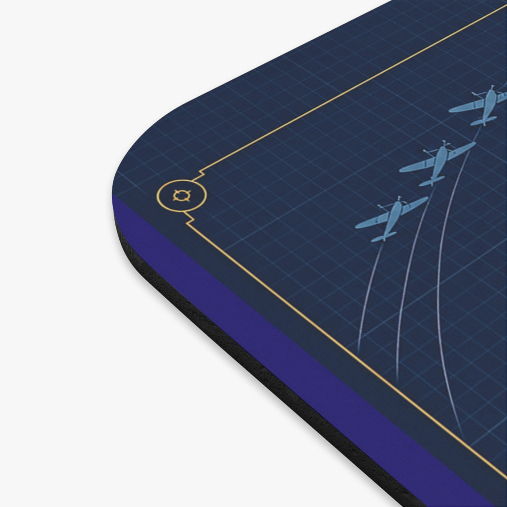 Aviation Mouse Pad — 'Wings Through Time' Blueprint Aircraft Desk Mat