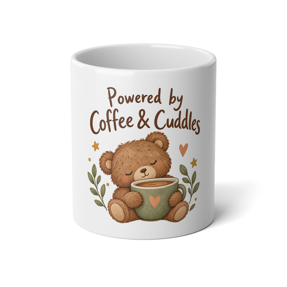 Powered by Coffee & Cuddles Teddy Bear 20oz Mug