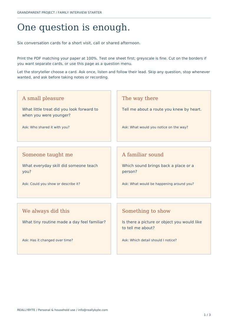 Family Interview Starter